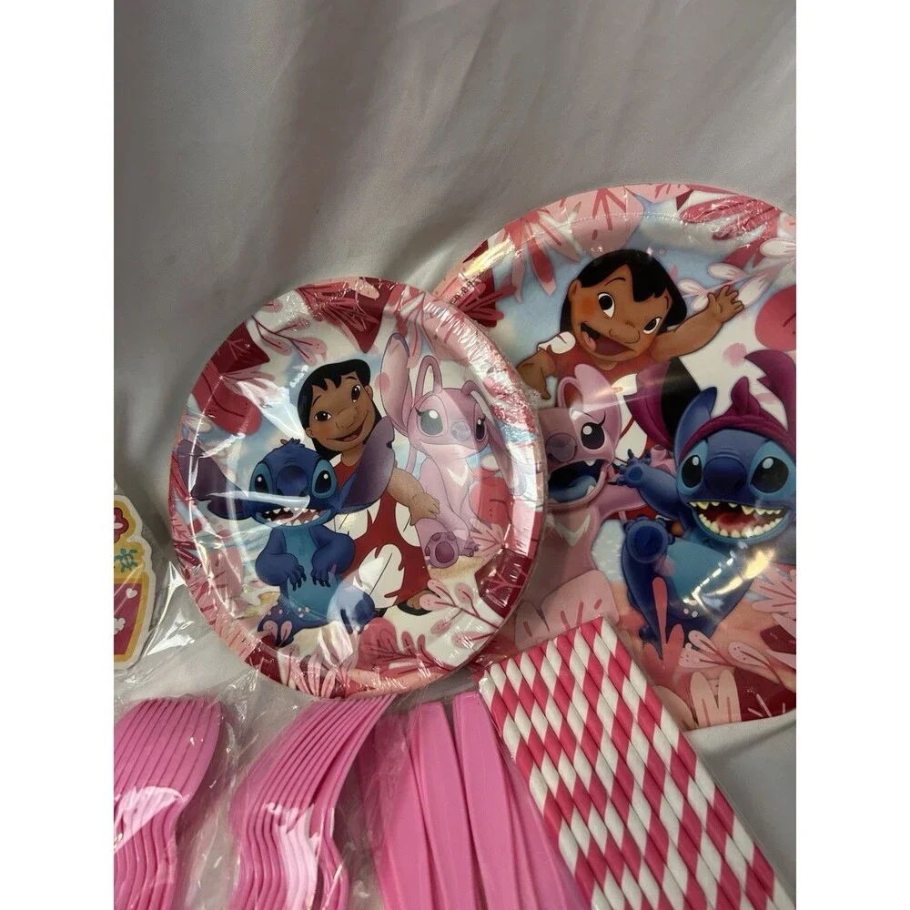 Lilo & Stitch Birthday Party Supplies Set Plates Cups Utensils Decor Tattoos Etc